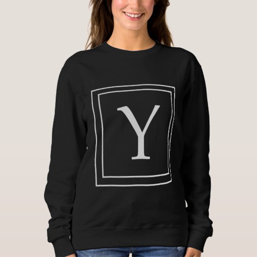 Sweatshirt Letter Y Monogram English Alphabet Y Initial Gray (Devant)