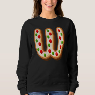 Sweatshirt Lettre alphabétique du biscuit de Noël W Cutest Ca