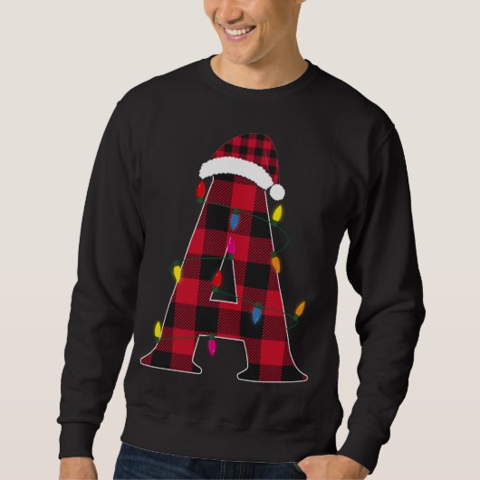 Sweatshirt Lettre Awesome A Nom Initial Buffalo Plaid Christ (Devant)
