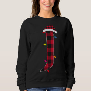 Sweatshirt Lettre Awesome J Nom initial Buffalo Plaid Christ