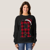 Sweatshirt Lettre Awesome R Nom initial Buffalo Plaid Christ (Devant entier)