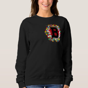 Sweatshirt Lettre B initiale Sensibilisation sur l'autisme pe