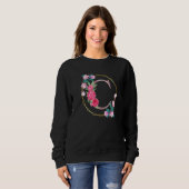 Sweatshirt Lettre C Monogramme floral initial femmes filles (Devant entier)