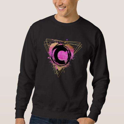 SWEATSHIRT LETTRE C MONOGRAPHIQUE INITIALE PERSONNALISÉE DÉCO (Devant)
