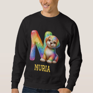 Sweatshirt Lettre Chiens mignons Nuria Nom Chien arc-en-ciel
