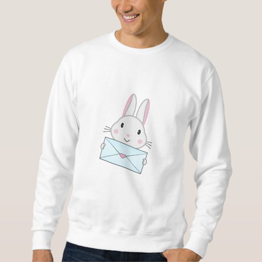Sweatshirt LETTRE D'AMOUR Mignonne et adorable Rabbit tenant (Devant)