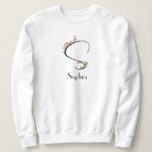 Sweatshirt LETTRE fleur sauvage Aquarelle S noir (Design devant)