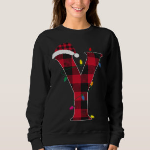 Sweatshirt Lettre géniale Y Nom initial Buffalo Plaid Christ