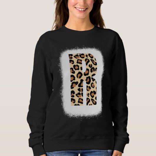 Sweatshirt Lettre imprimable R Lettre initiale R Leopard B (Devant)