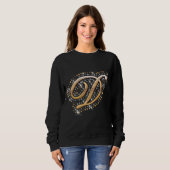 Sweatshirt Lettre initiale D de monogramme d'or (Devant entier)