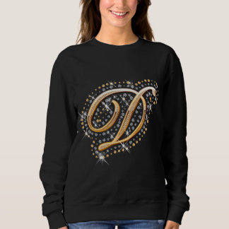 Sweatshirt Lettre initiale D de monogramme d'or