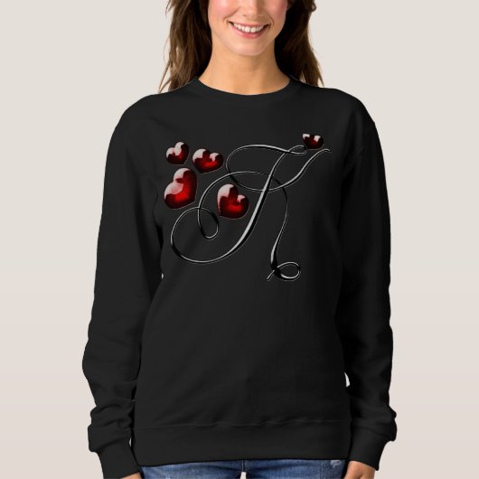 Sweatshirt Lettre initiale K Coeur d'amour (Devant)