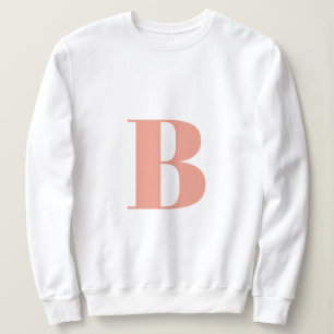 Sweatshirt Lettre initiale   Monogramme Moderne Peach Design