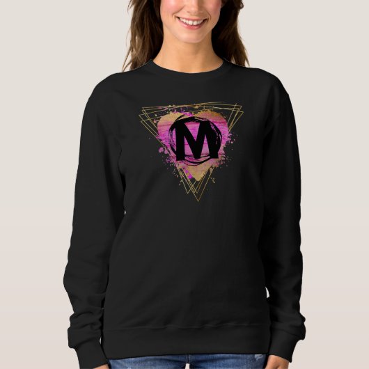 SWEATSHIRT LETTRE M MONOGRAPHIQUE INITIALE PERSONNALISÉE (Devant)