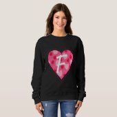 Sweatshirt Lettre Monogramme initiale F Motif cardiaque pour (Devant entier)