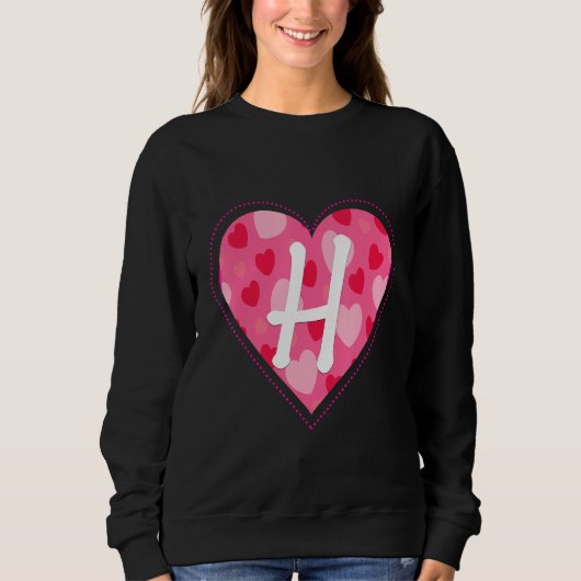 Sweatshirt Lettre Monogramme initiale mignonne H Motif cardia (Devant)