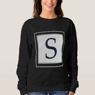 Sweatshirt Lettre Monogramme S Alphabet S Initial Bleu Marine
