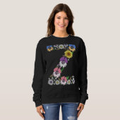 Sweatshirt Lettre Z mignonne Monogramme initial Alphabet flor (Devant entier)