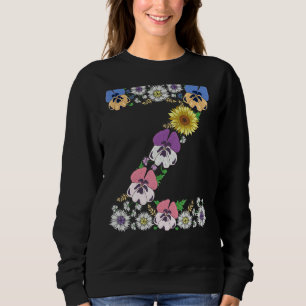 Sweatshirt Lettre Z mignonne Monogramme initial Alphabet flor