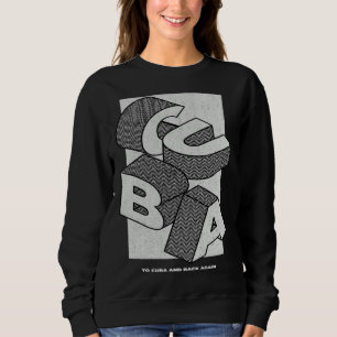 Sweatshirt Lettres Bloc Isométriques Cuba Souvenir Cubain