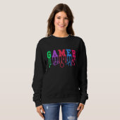 Sweatshirt Lettres de fusion de gamer Ps (Devant entier)