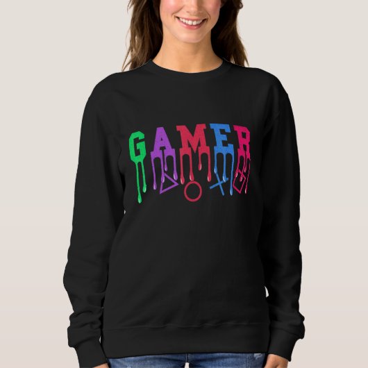 Sweatshirt Lettres de fusion de gamer Ps (Devant)