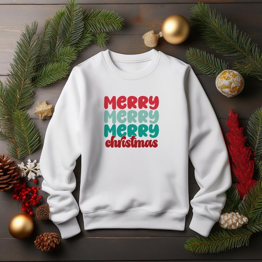 Sweatshirt Lettres Gras de Noël Très Joyeuses