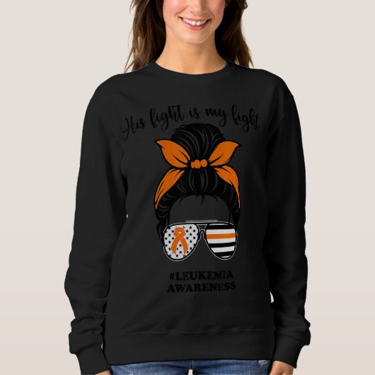 Sweatshirt Leucémie Conscience Son combat est mon soutien de (Devant)