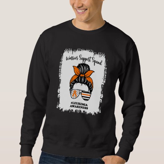 Sweatshirt Leukemia Awareness Warrior Support Squad Messy Bun (Devant)
