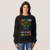 Sweatshirt Level 100 days Of School Unlocked Gamer Video Game (Devant entier)