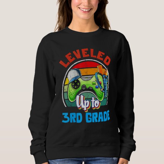 Sweatshirt Leveled Up To 3rd Grade Gamer Back To School First (Devant)