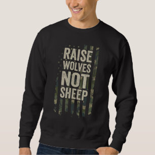 Sweatshirt Lever Loups pas mouton Patriotique Maman Papa Camo