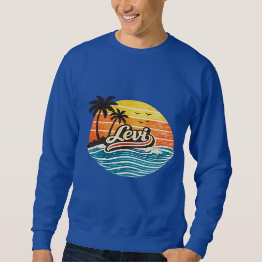 Sweatshirt Levi Retro Sunset Name Design (Devant)