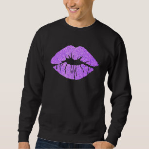 Sweatshirt Lèvres baisées pour femmes Lèvres violettes Lèvres