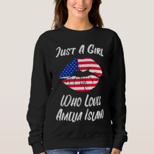 Sweatshirt Lèvres Bouche Amour Drapeau Américain Amelia Islan