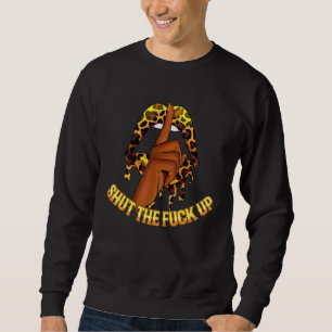Sweatshirt Lèvres Léopard Afra Diva Forte Black Melanin Femme