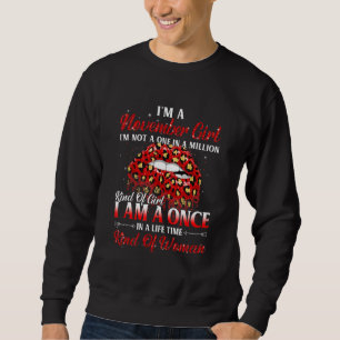 Sweatshirt Lèvres léopard Je suis Novembre Fille Pas Un À Mil