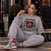Sweatshirt Lèvres Rouges Après la Nuit Chrome