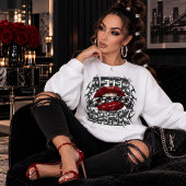 Sweatshirt Lèvres Rouges Après la Nuit Chrome