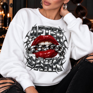 Sweatshirt Lèvres Rouges Après la Nuit Chrome