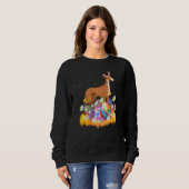 Sweatshirt Lévrier de Pâques Œuf de Pâques dimanche de Pâques (Devant entier)