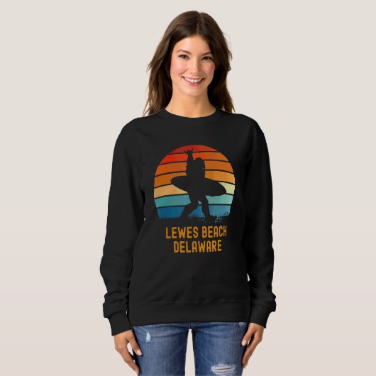Sweatshirt Lewes Beach Delaware Sasquatch Souvenir (Devant entier)