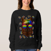 Sweatshirt Lgbt Alpaca Gay pride Mois Ferme Animal Rainbow Le (Devant)