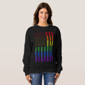 Sweatshirt Lgbt American Flag Pride Rainbow Gay Lesbian Bi Tr (Devant entier)