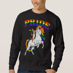 Sweatshirt Lgbt Chihuahua Chien Unicorn Gay pride Rainbow Lgb