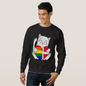 Sweatshirt LGBT Denmark Cat Ally Animal Pride Supporter (Devant entier)