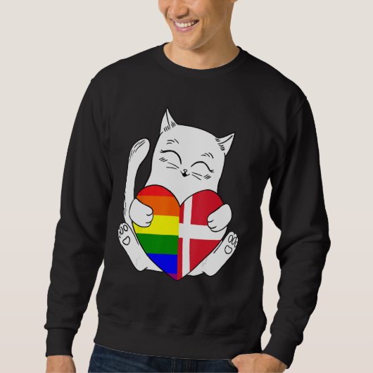 Sweatshirt LGBT Denmark Cat Ally Animal Pride Supporter (Devant)