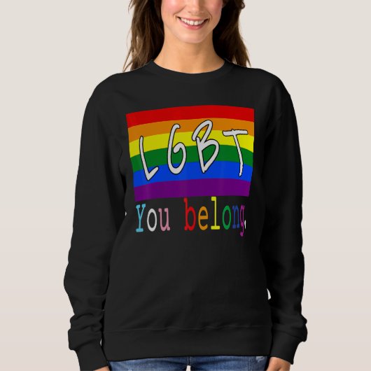 Sweatshirt Lgbt Drapeau Gay You Belong Prith Mois Rainbow Les (Devant)