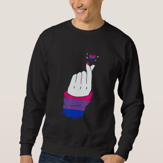 Sweatshirt LGBT Finger Heart Bisexual LGBTQ Bisexual Flag Bis (Devant)