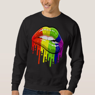 Sweatshirt Lgbt Gay Homosexuel Lesbian Rainbow Lips Pride
